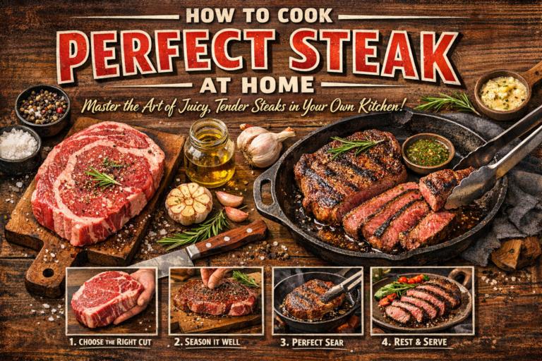 How to Cook Perfect Steak at Home: Master the Art of Juicy, Tender Steaks in Your Own Kitchen