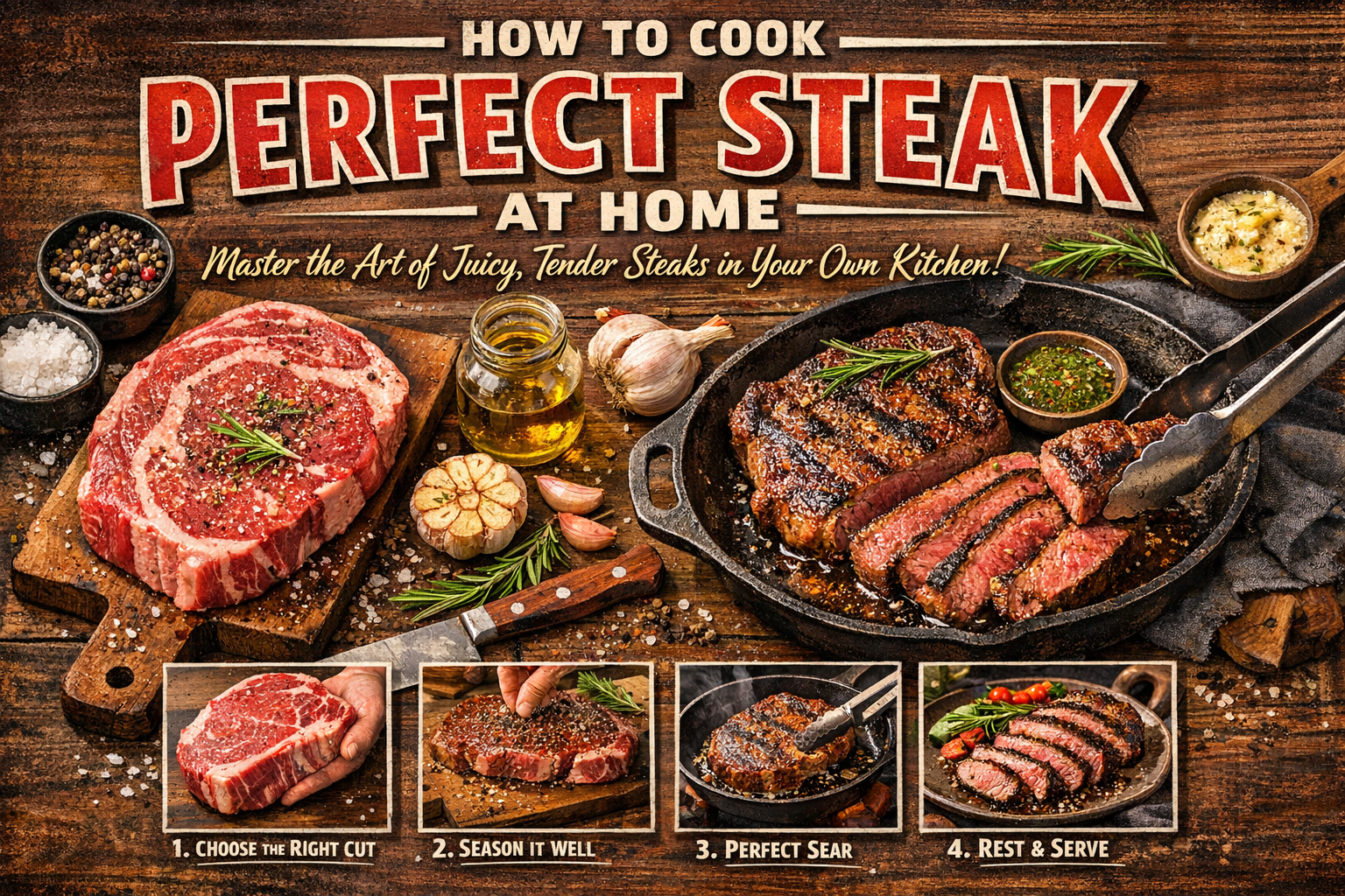 How to Cook Perfect Steak at Home: Master the Art of Juicy, Tender Steaks in Your Own Kitchen