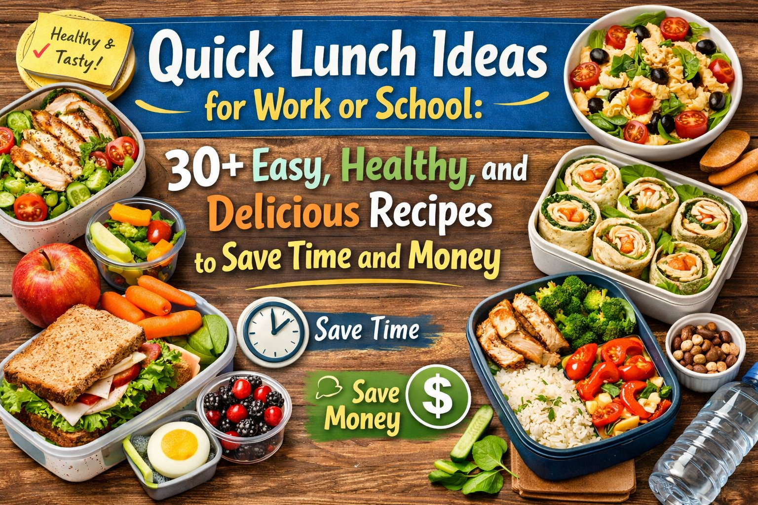 Quick Lunch Ideas for Work or School: 30+ Easy, Healthy, and Delicious Recipes to Save Time and Money