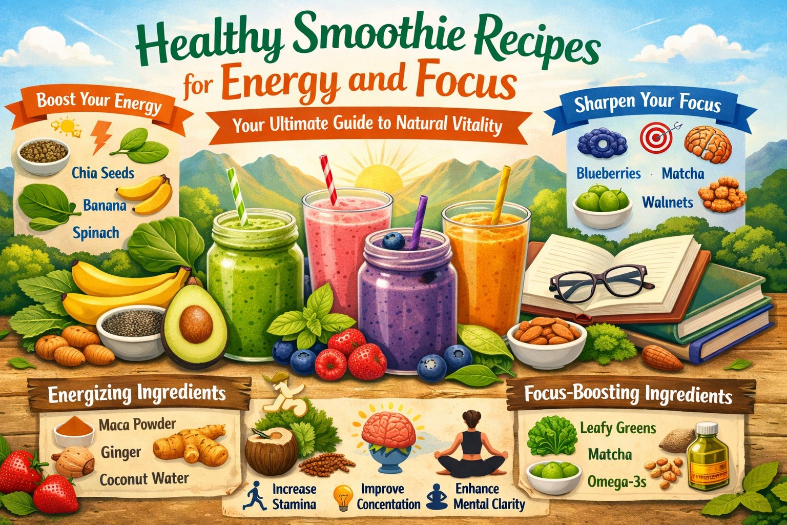 Healthy Smoothie Recipes for Energy and Focus: Your Ultimate Guide to Natural Vitality
