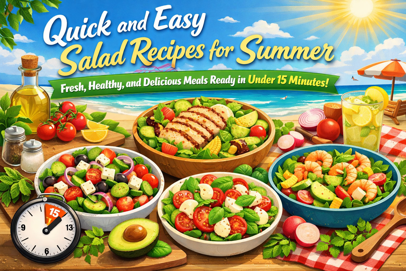 Quick and Easy Salad Recipes for Summer: Fresh, Healthy, and Delicious Meals Ready in Under 15 Minutes