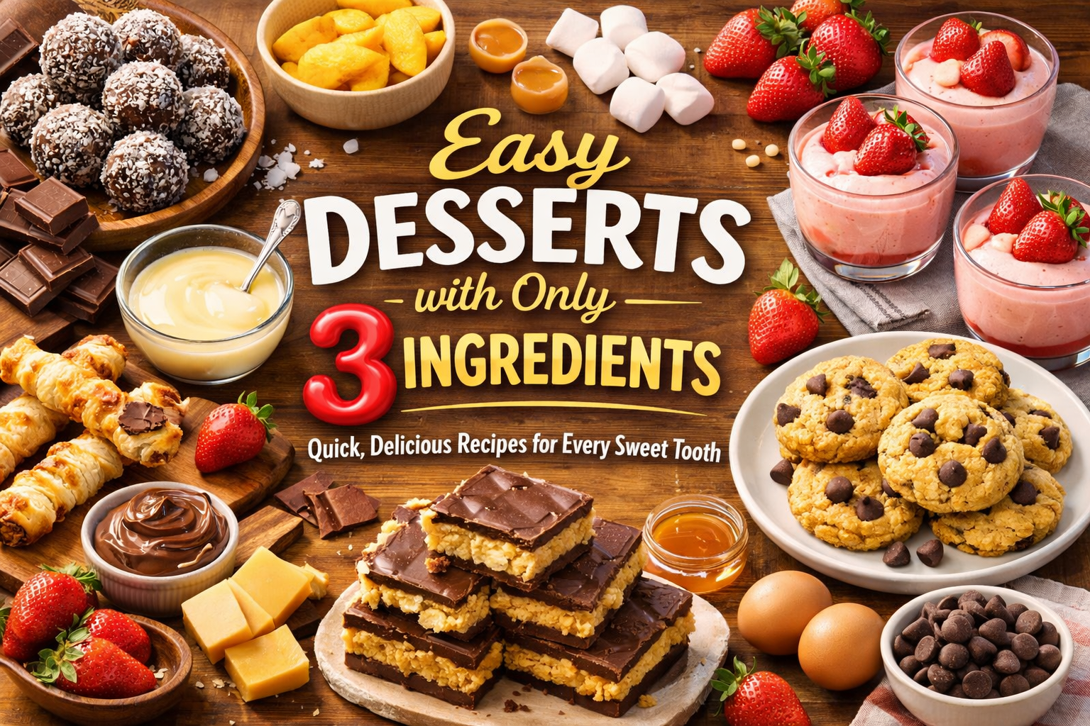 Easy Desserts with Only 3 Ingredients: Quick, Delicious Recipes for Every Sweet Tooth